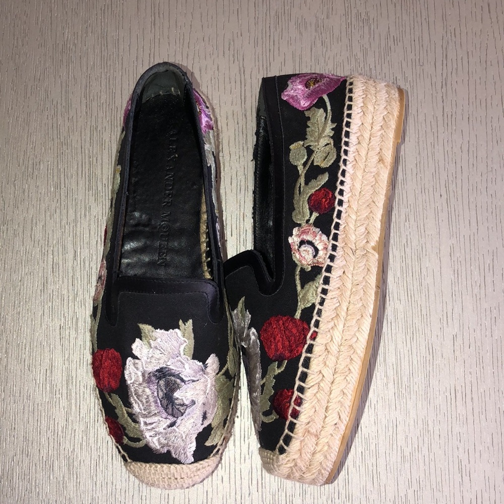 ALEXANDER MCQUEEN embroidered espadrilles floral Size 7 - Picture 4 of 12